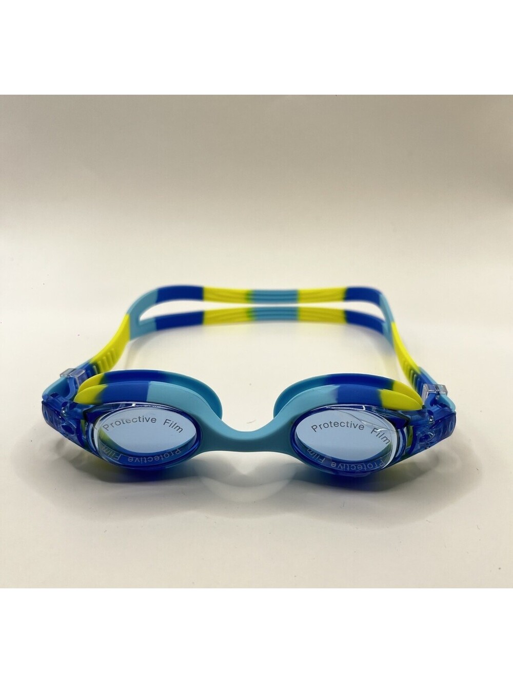 Aegend Toddler Swim Goggles Blue Yellow Silicone Anti Fog Clear Lens Travel Case
